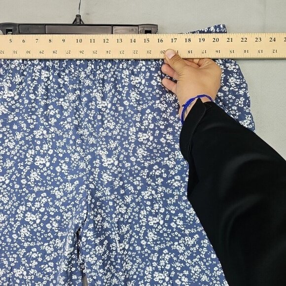 Jessica Simpson Cropped Joggers Womens 2XL Blue Floral Viscose Travel Pull On - Picture 4 of 9